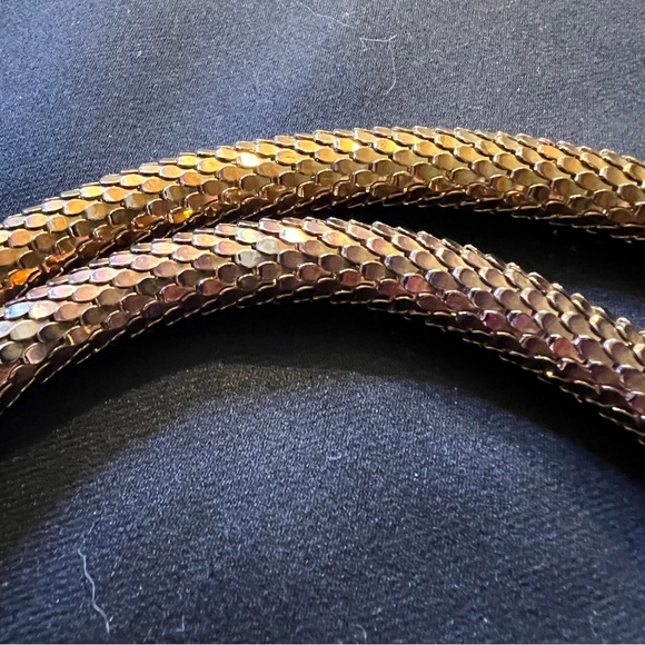 Vintage bronze mesh snake necklace belt - Picture 9 of 11